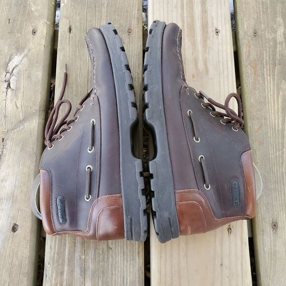 Vintage 90s‎ Y2k Bass Renegade Brown Leather Chunky Lug Boat Sailing Boots 10.5